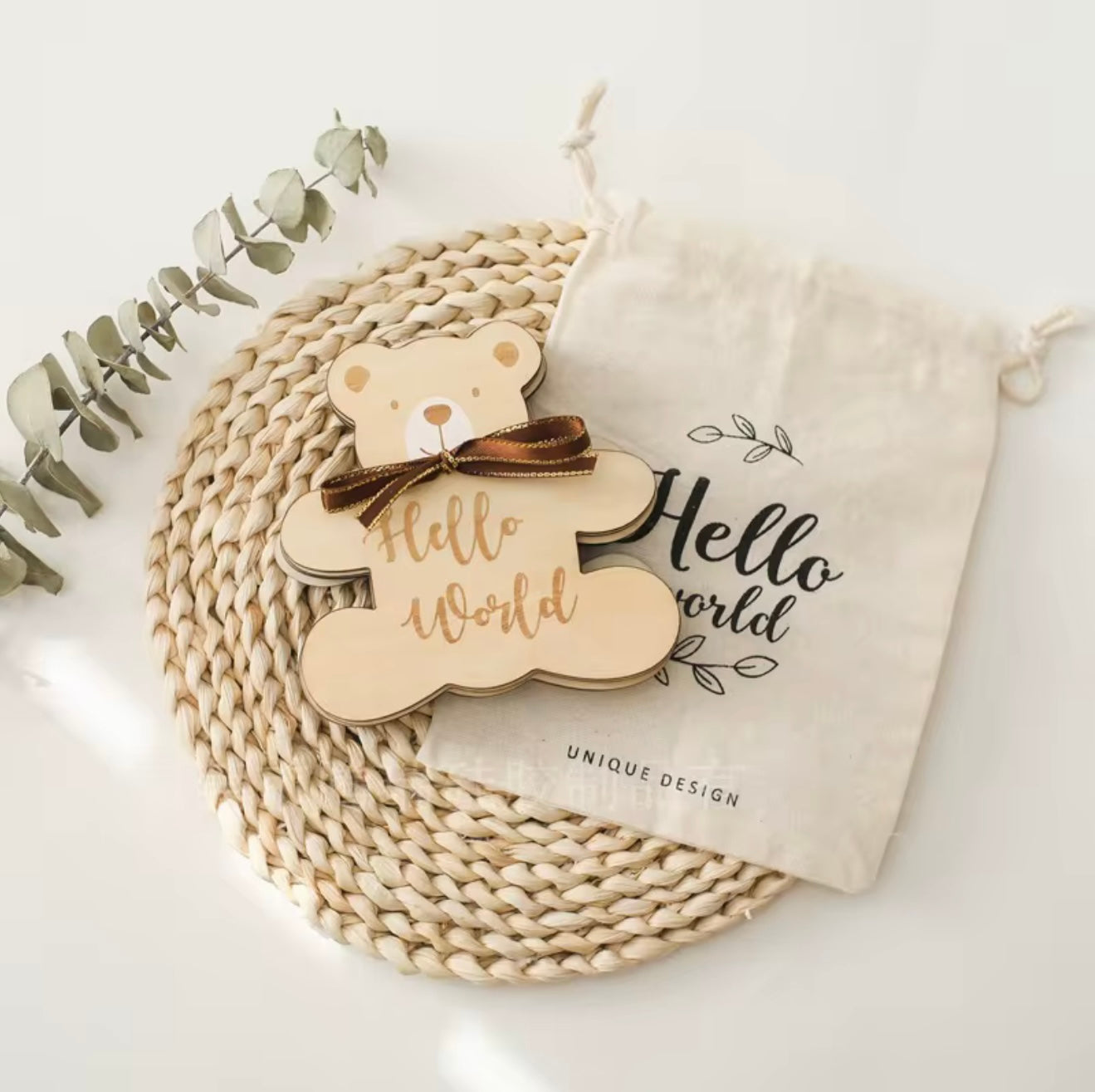 Set of Wooden Bear Milestone Cards