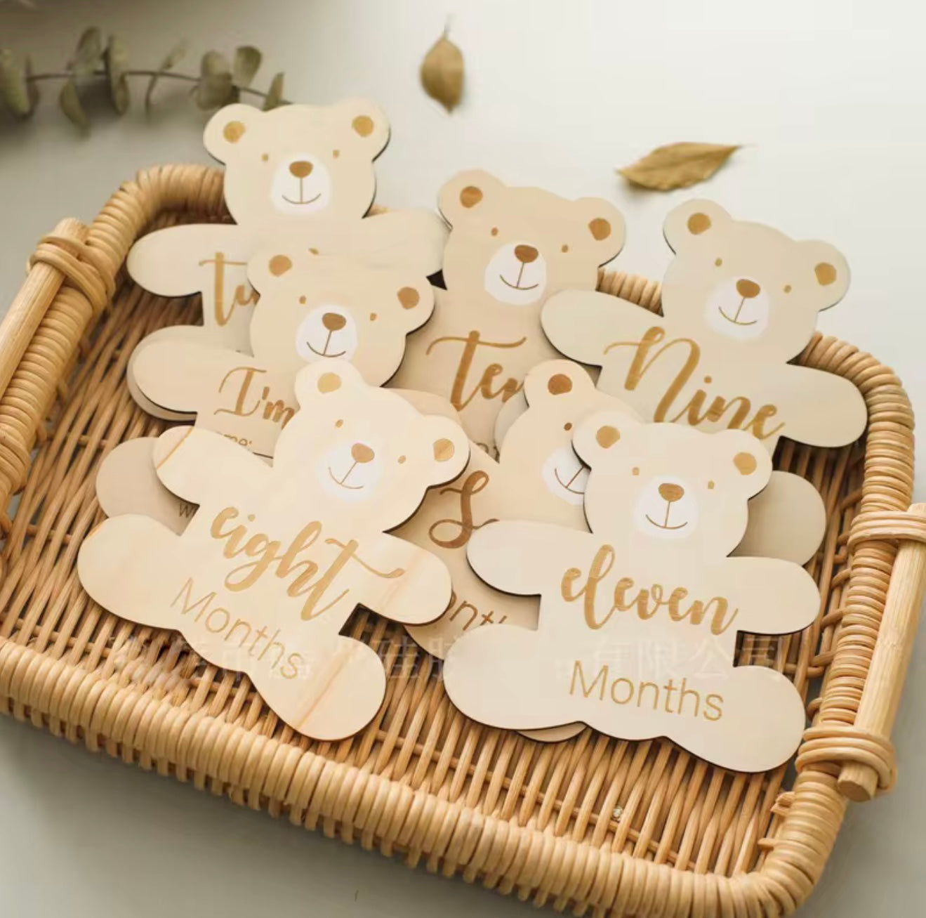 Set of Wooden Bear Milestone Cards