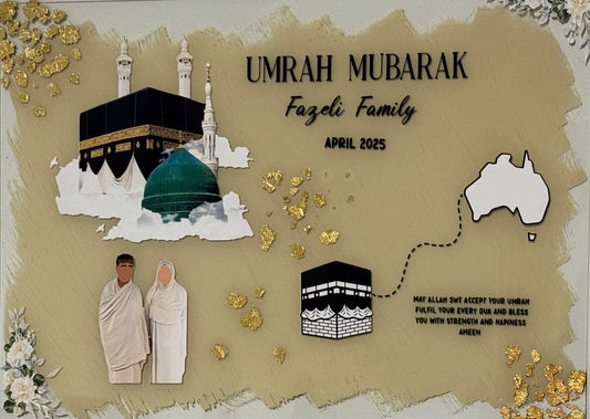 Customisable Umrah Mubarak / Hajj Mubarak Welcome Sign